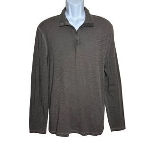 John Varvatos Henley Shirt SZ. M Brown